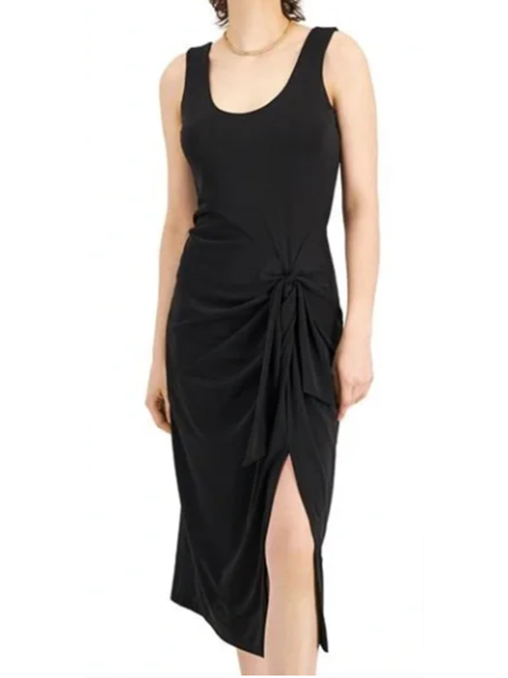 I.N.C. International Concepts Women's Tie Front Midi Dress Black Size Small 4-8